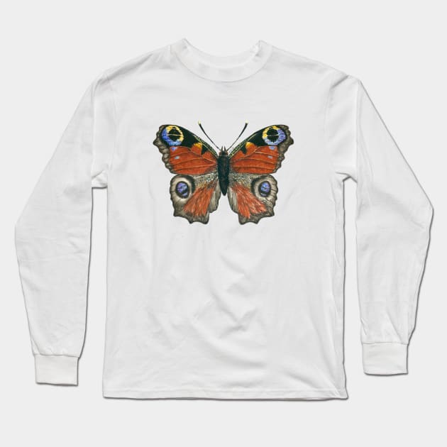 Peacock butterfly Long Sleeve T-Shirt by katerinamk